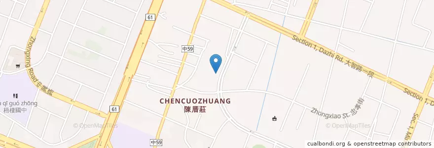 Mapa de ubicacion de 福德祠 en Taiwan, Taichung, Wuqi District.