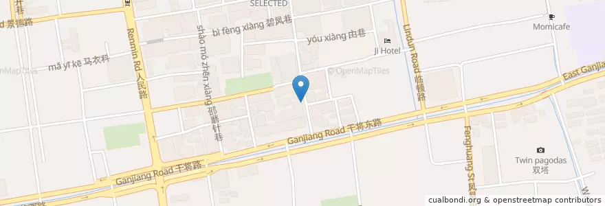 Mapa de ubicacion de 围裙妈妈手工水饺 en Çin, Suzhou, Jiangsu, 姑苏区, 平江街道.