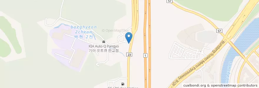 Mapa de ubicacion de 분당로GS주유소 en 韩国/南韓, 京畿道, 盆唐區.