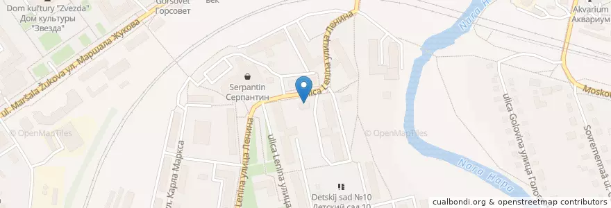 Mapa de ubicacion de Додо пицца en 러시아, Центральный Федеральный Округ, Московская Область, Наро-Фоминский Городской Округ.