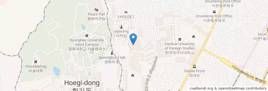 Mapa de ubicacion de 진선카페 en 大韓民国, ソウル, 東大門区, 이문2동.