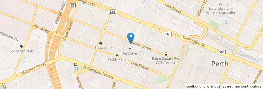 Mapa de ubicacion de Mainpeak en Australia, Western Australia, City Of Perth.