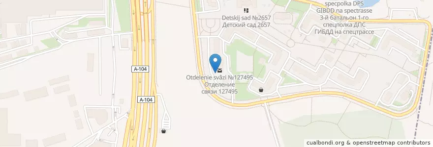Mapa de ubicacion de Почта Банк en Rússia, Distrito Federal Central, Москва, Северо-Восточный Административный Округ, Район Северный.