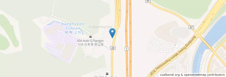 Mapa de ubicacion de GS분당로주유소 en كوريا الجنوبية, 경기도, 분당구.