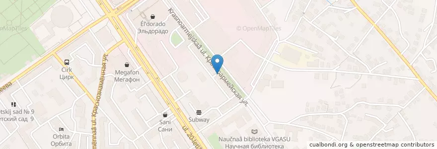 Mapa de ubicacion de Закусочная en Russia, Distretto Federale Centrale, Oblast' Di Voronež, Городской Округ Воронеж.