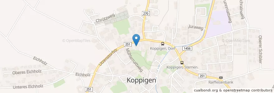 Mapa de ubicacion de Feuerwehr Koppigen en Suíça, Berna, Verwaltungsregion Emmental-Oberaargau, Verwaltungskreis Emmental, Koppigen.