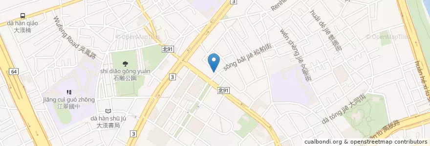 Mapa de ubicacion de 老五鍋貼牛肉麵 en Taiwán, Nuevo Taipéi, 板橋區.