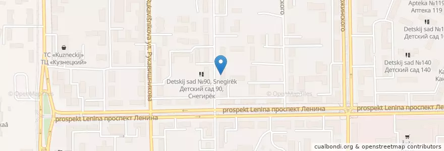 Mapa de ubicacion de Авеню en Rusia, Distrito Federal De Siberia, Kémerovo, Кемеровский Муниципальный Округ, Кемеровский Городской Округ.