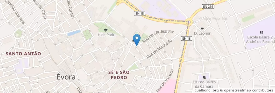 Mapa de ubicacion de EVR-00003 en Portugal, Alentejo, Alentejo Central, Évora, Évora, Bacelo E Senhora Da Saúde, Évora.
