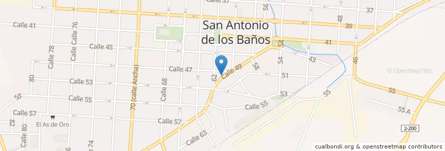 Mapa de ubicacion de Cafetería "Puesta D' Sol" en كوبا, Artemisa, San Antonio De Los Baños, Ciudad De San Antonio De Los Baños.