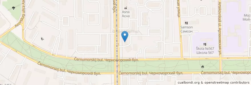 Mapa de ubicacion de Райффайзен банк en Russia, Distretto Federale Centrale, Москва, Юго-Западный Административный Округ, Район Зюзино.