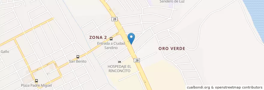 Mapa de ubicacion de Comedor Doña Luisa en نيكاراجوا, Departamento De Managua, Ciudad Sandino (Municipio).