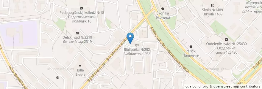 Mapa de ubicacion de Библиотека №233 en Rusia, Центральный Федеральный Округ, Москва, Северо-Западный Административный Округ, Район Митино.
