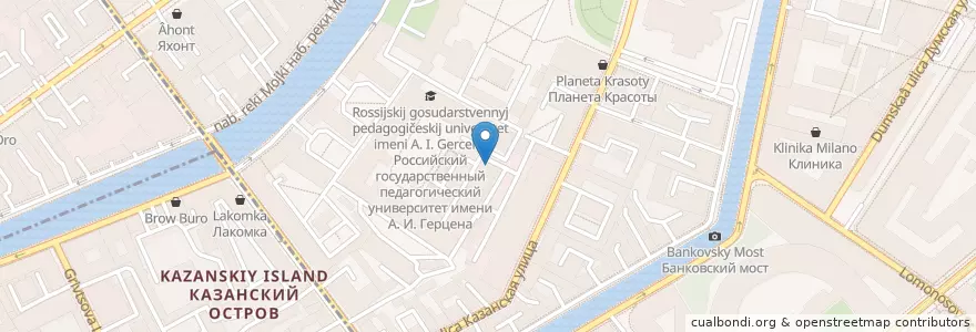 Mapa de ubicacion de Белая Зебра en Russia, Northwestern Federal District, Leningrad Oblast, Saint Petersburg, Центральный Район, Округ № 78.