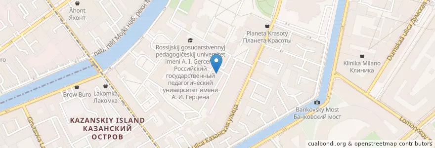 Mapa de ubicacion de Tramplin en Russie, District Fédéral Du Nord-Ouest, Oblast De Léningrad, Saint-Pétersbourg, Центральный Район, Округ № 78.