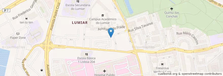 Mapa de ubicacion de CTT Lumiar en Portugal, Área Metropolitana De Lisboa, Lisboa, Grande Lisboa, Lisboa, Lumiar.