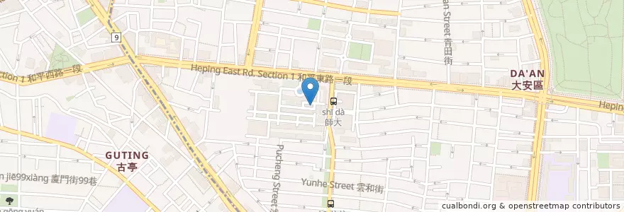 Mapa de ubicacion de 自由之鐘 en 台湾, 新北市, 台北市, 大安区.