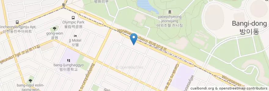 Mapa de ubicacion de 야마하 연습실 en Corea Del Sud, Seul, 송파구.