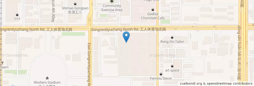 Mapa de ubicacion de Starbucks en Cina, Pechino, Hebei, 朝阳区 / Chaoyang.