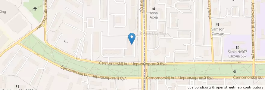 Mapa de ubicacion de Участковый пункт полиции № 7 en Rusia, Distrito Federal Central, Москва, Юго-Западный Административный Округ, Район Зюзино.