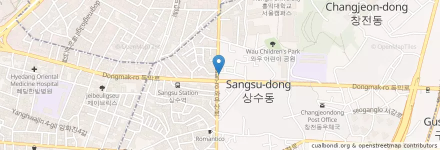 Mapa de ubicacion de Hollys coffee en Zuid-Korea, Seoel, 마포구, 서강동.