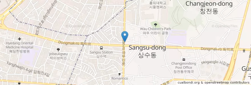 Mapa de ubicacion de Subway en 대한민국, 서울, 마포구, 서강동.