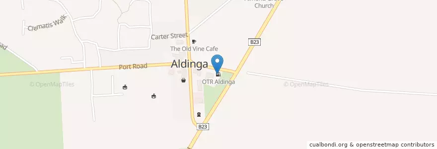 Mapa de ubicacion de OTR Aldinga en Australië, Zuid-Australië, Adelaide, City Of Onkaparinga.