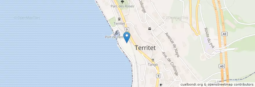 Mapa de ubicacion de Café Restaurant Tennis Club en سويسرا, فود, District De La Riviera-Pays-D’Enhaut, Montreux.