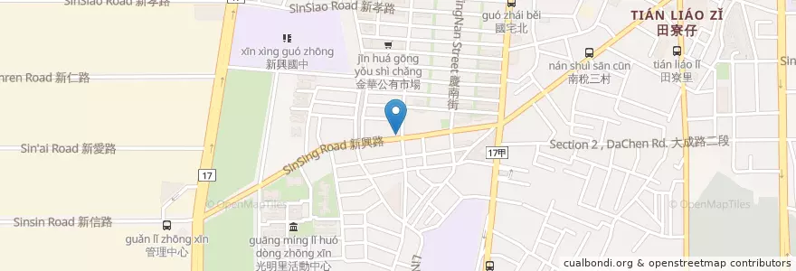Mapa de ubicacion de 施家火雞肉飯 en 臺灣, 臺南市, 南區.