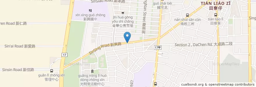 Mapa de ubicacion de 千香漢堡新興店 en تايوان, تاينان, 南區.