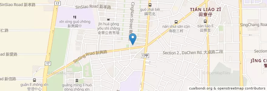 Mapa de ubicacion de 陽春麵 en Taiwan, Tainan, South District.