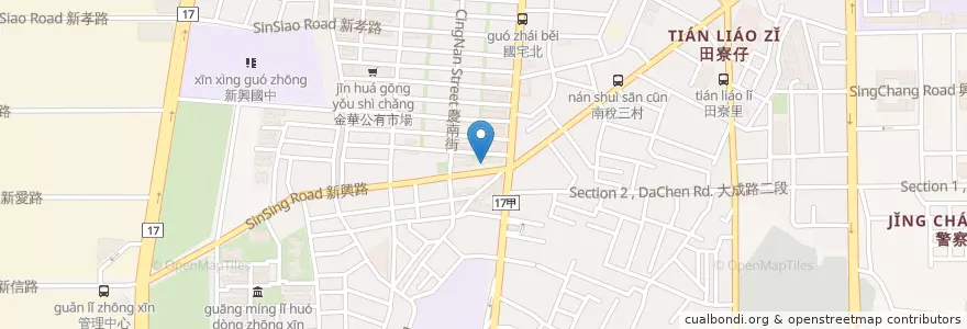Mapa de ubicacion de 友愛鹽酥雞 en Taiwan, Tainan, 南區.