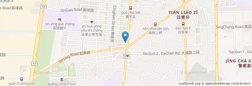 Mapa de ubicacion de 台灣鮮魚湯 en Taiwán, 臺南市, 南區.