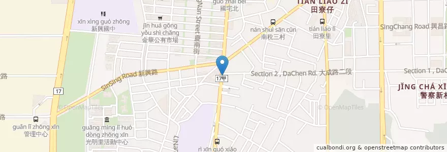 Mapa de ubicacion de 劉伯溫台南金華豆漿 en Tayvan, 臺南市, 南區.