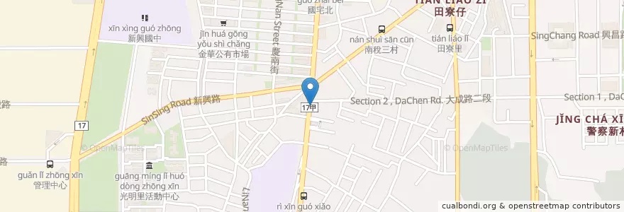 Mapa de ubicacion de 咖啡深藏金華門市 en 臺灣, 臺南市, 南區.