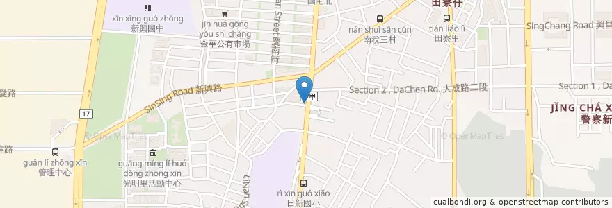Mapa de ubicacion de 晶晶西點麵包店 en Taiwán, 臺南市, 南區.