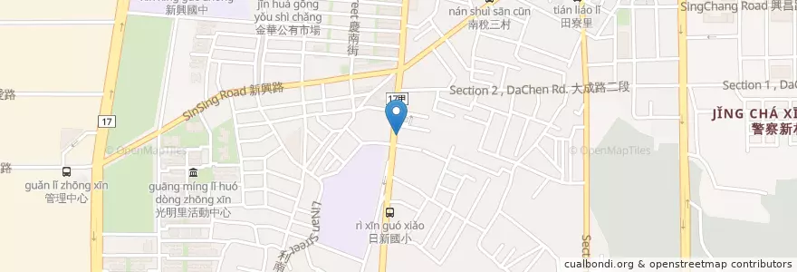 Mapa de ubicacion de 金鍋貼 en Taiwán, 臺南市, 南區.