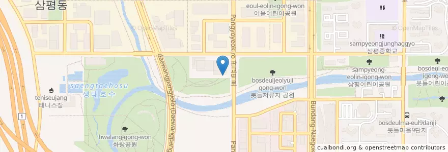 Mapa de ubicacion de 판교테크노어린이집 en Güney Kore, 경기도, 분당구.