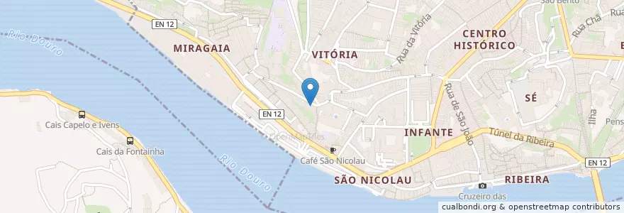 Mapa de ubicacion de Intrigo en Portugal, Norte, Porto, Área Metropolitana Do Porto, Porto, Vila Nova De Gaia, Cedofeita, Santo Ildefonso, Sé, Miragaia, São Nicolau E Vitória.