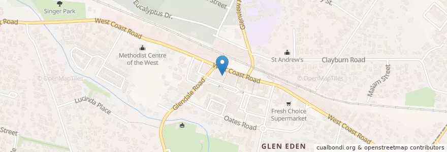 Mapa de ubicacion de Unichem Glen Eden en 뉴질랜드, Auckland, Waitākere Ranges.