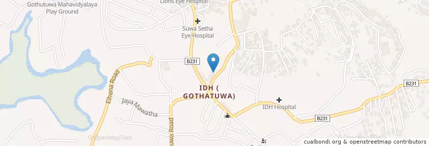 Mapa de ubicacion de Kotikawatte Mulleriyawa Pradeshiya Sabhava en Seri-Lanca, බස්නාහිර පළාත, කොළඹ දිස්ත්‍රික්කය.