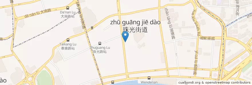 Mapa de ubicacion de 珠光农贸市场 en الصين, غوانغدونغ, 广州市, 越秀区, 珠光街道.