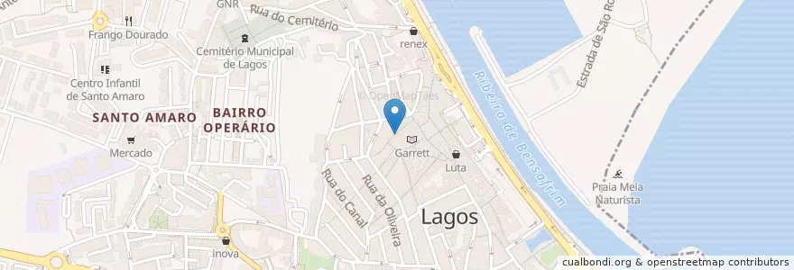Mapa de ubicacion de Arc'da Velha en Portugal, Algarve, Algarve, Faro, Lagos, São Gonçalo De Lagos.