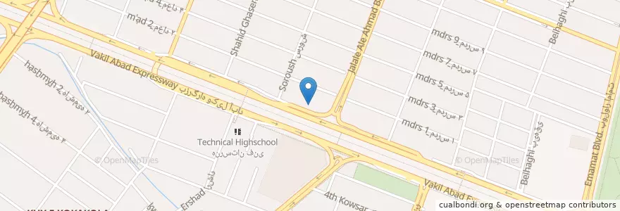 Mapa de ubicacion de رستوران لیالی لبنان en Iran, Razavi-Chorasan, شهرستان مشهد, مشهد, بخش مرکزی شهرستان مشهد.