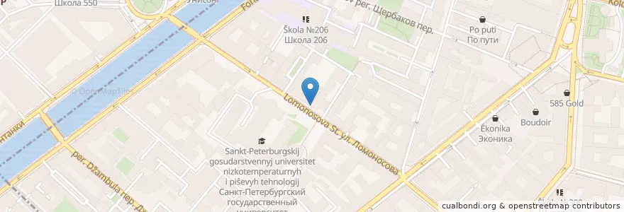 Mapa de ubicacion de Шаверма City en Rusland, Северо-Западный Федеральный Округ, Oblast Leningrad, Sint-Petersburg, Центральный Район, Владимирский Округ.