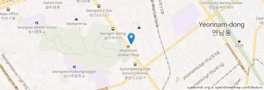 Mapa de ubicacion de VFXLAB 학원 en Zuid-Korea, Seoel, 마포구, 성산1동, 성산1동.