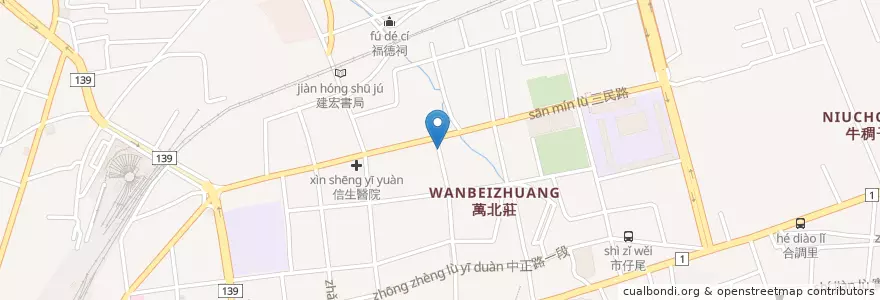 Mapa de ubicacion de 天美素食 en 타이완, 타이완성, 장화현, 장화 시.