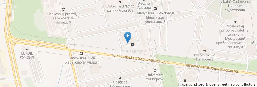 Mapa de ubicacion de Домино’c Пицца en Russia, Distretto Federale Centrale, Москва, Южный Административный Округ, Birjulëvo Zapadnoe.