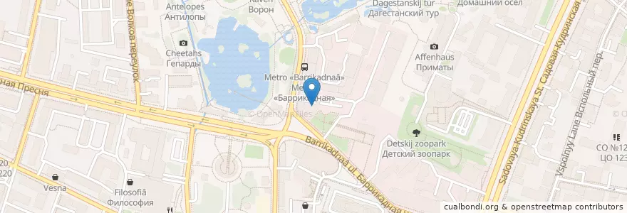 Mapa de ubicacion de Disco burger en Russia, Distretto Federale Centrale, Москва, Центральный Административный Округ, Пресненский Район.