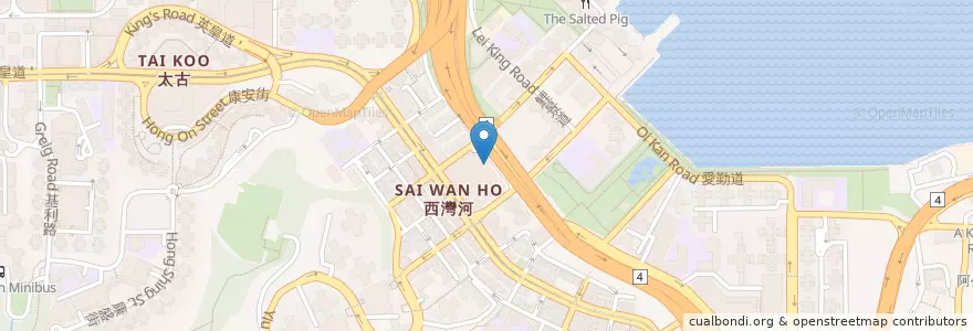 Mapa de ubicacion de 馬六 Malacca Cuisine en الصين, غوانغدونغ, هونغ كونغ, جزيرة هونغ كونغ, الأقاليم الجديدة, 東區 Eastern District.